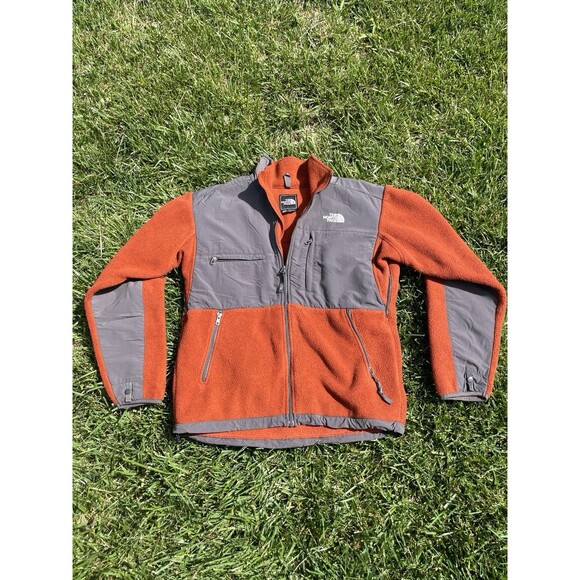 The North Face Other - Retro The North Face Denali Full Zip Heavy Fleece Jacket Orange Grey Men's Small